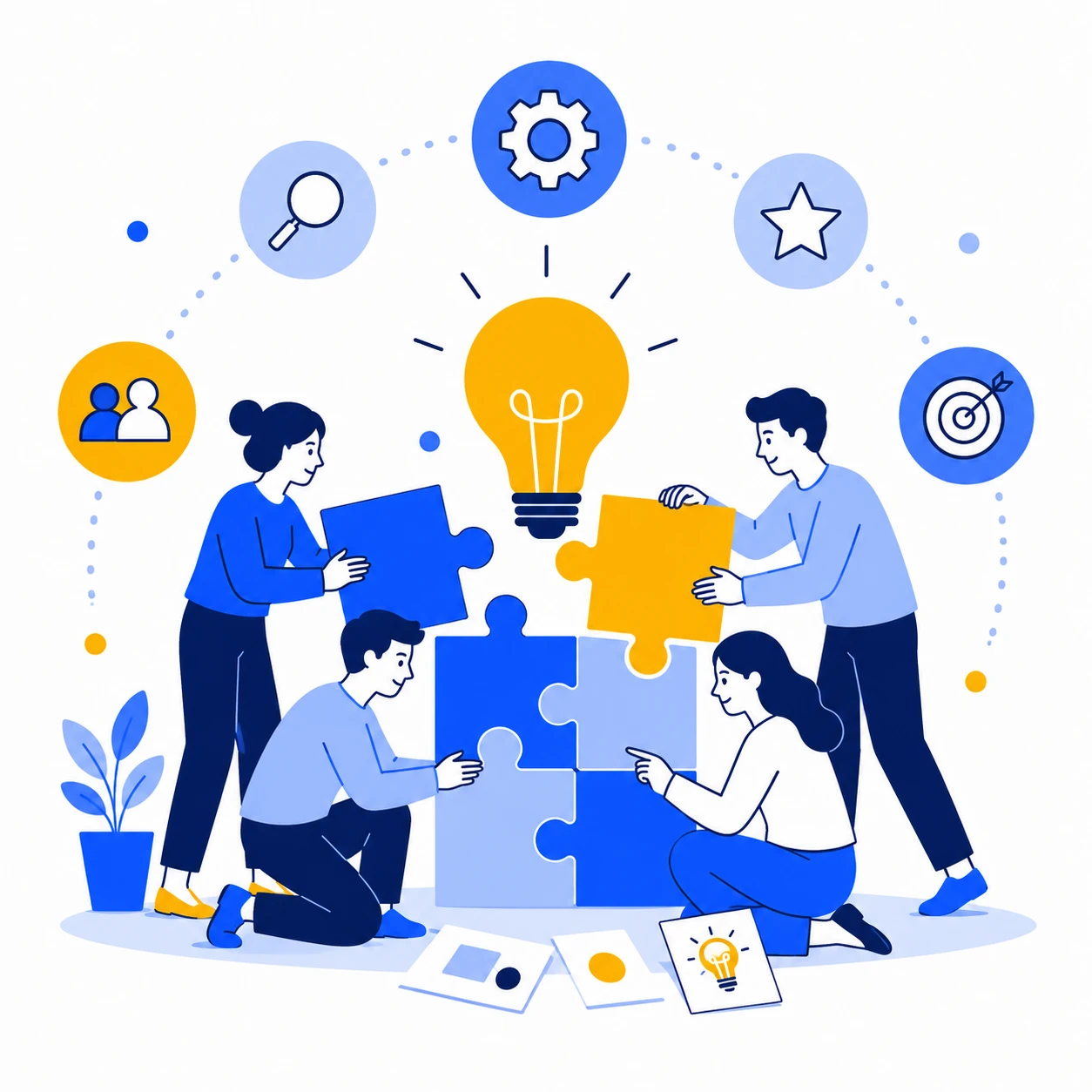 Illustration representing creativity and collaborative problem-solving