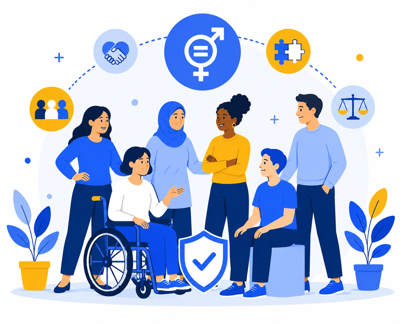 Illustration representing equality, inclusion and participation in education