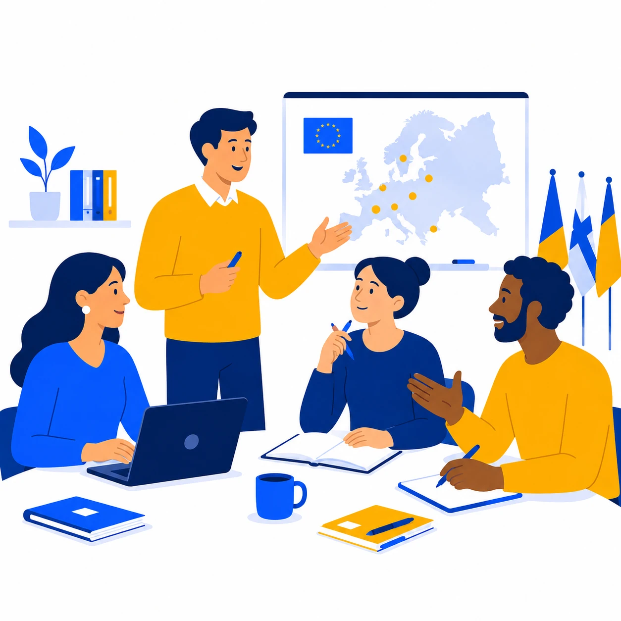 Illustration representing learning, participation and relationships in education